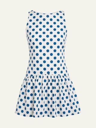 Addison Mini Dress   Navy Polka Dots
