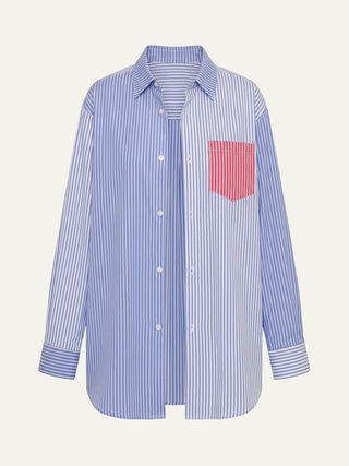 Avril Button Down   Blue Stripe
