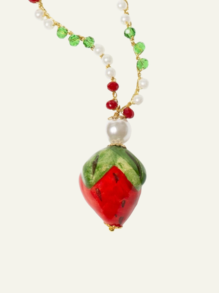 Long Necklace   Strawberry

