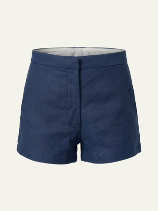 Tailor Linen Short   Indigo
