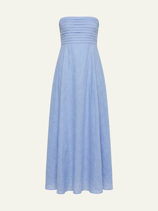Talia Linen Maxi Dress   Sky Blu
