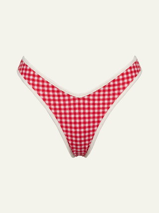 Lulu Bikini Bottom + AC   Red Micro Gingham
