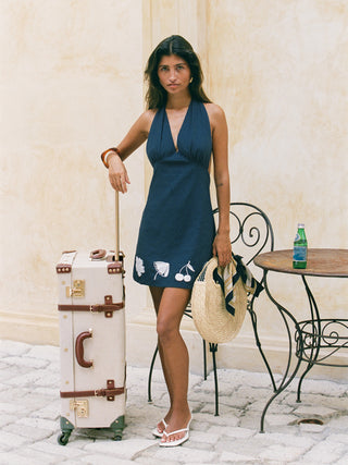 Valley Linen Dress   Navy
