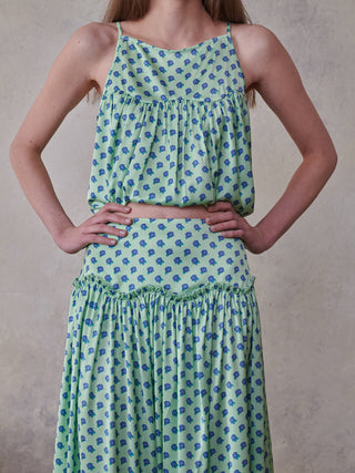 Hydrangea Midi Skirt   Hydrangea Print
