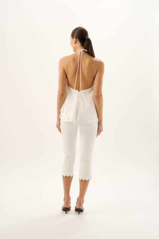 Marianne Halter Top   White

