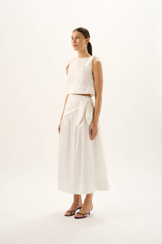 Dixie Tie Skirt   White

