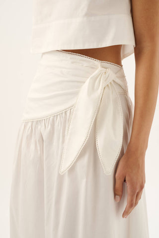 Dixie Tie Skirt   White
