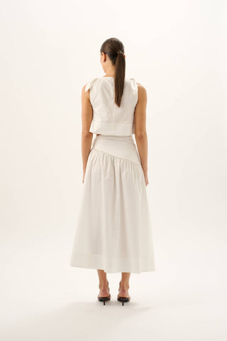 Dixie Tie Skirt   White

