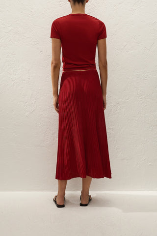 Citara Drawstring Midi Skirt   Red Ochre

