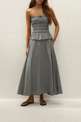 Leya Top   Cantinho Gingham Black
