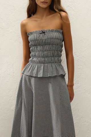 Leya Top   Cantinho Gingham Black
