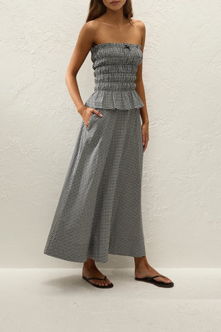 Leya Top   Cantinho Gingham Black
