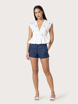 Tailor Linen Short   Indigo
