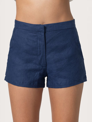 Tailor Linen Short   Indigo
