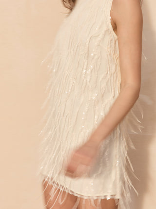 Eloise Sequin Dress   Blanc
