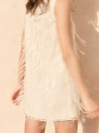 Eloise Sequin Dress   Blanc
