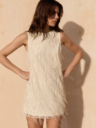 Eloise Sequin Dress   Blanc
