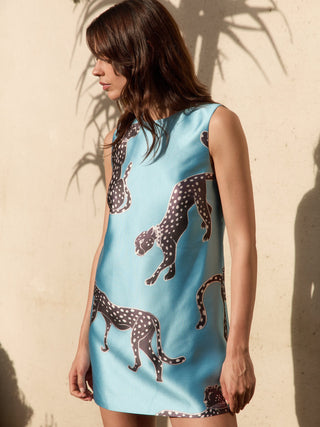 Sofia Dress   Cheetah Royale Topaz
